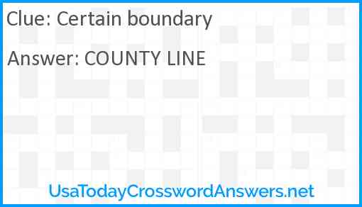 Certain boundary Answer