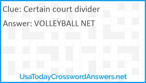 Certain court divider Answer