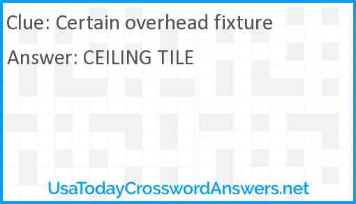 Certain overhead fixture Answer