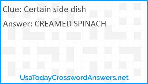Certain side dish Answer