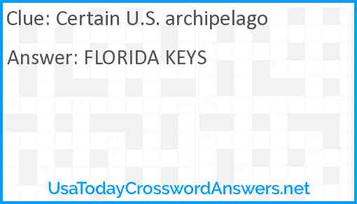 Certain U.S. archipelago Answer