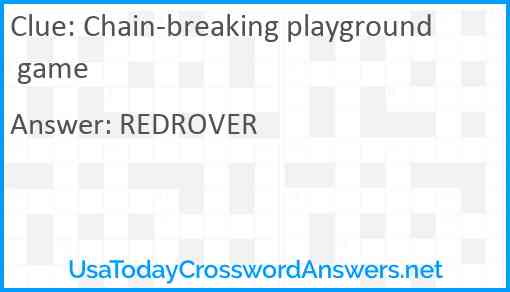 Chain-breaking playground game Answer