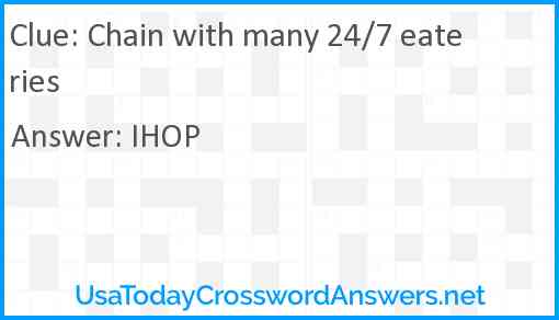 Chain with many 24/7 eateries Answer