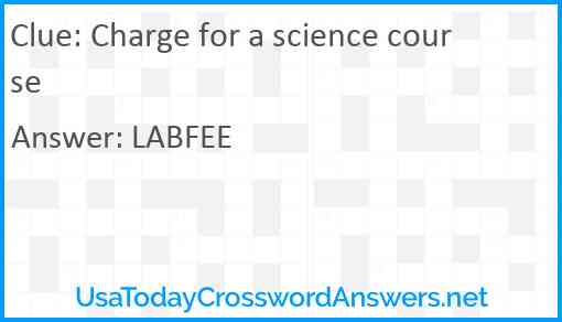 Charge for a science course Answer