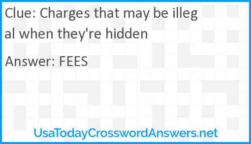 Charges that may be illegal when they're hidden Answer