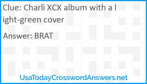 Charli XCX album with a light-green cover Answer