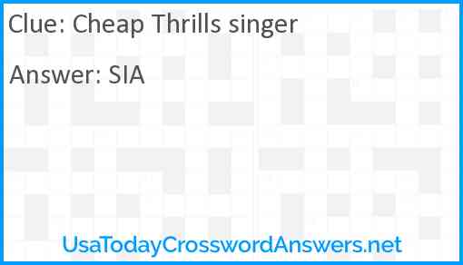 Cheap Thrills singer Answer