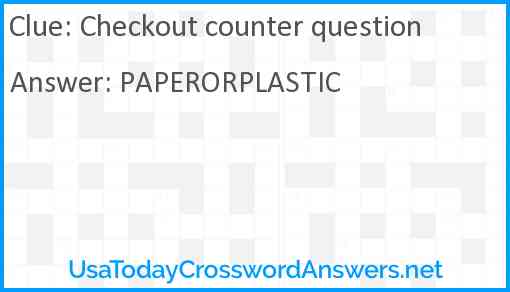 Checkout counter question Answer
