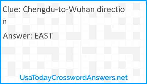 Chengdu-to-Wuhan direction Answer