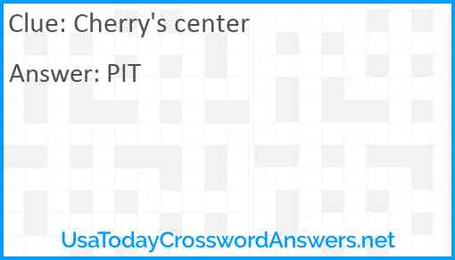 Cherry's center Answer