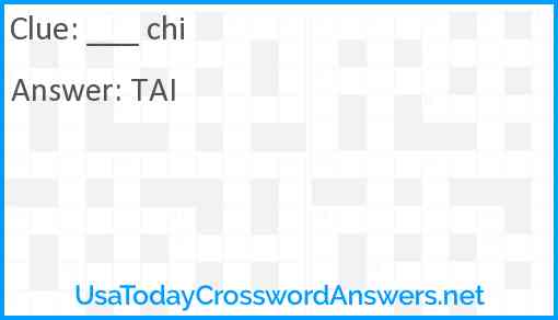 ___ chi Answer