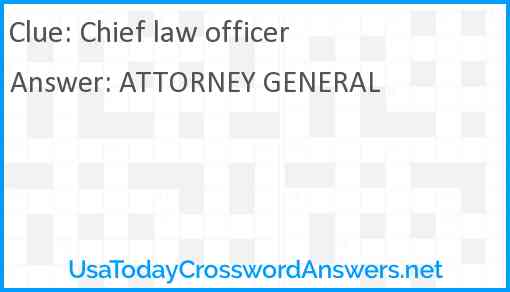 Chief law officer Answer