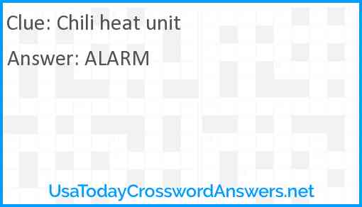 Chili heat unit Answer