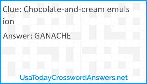 Chocolate-and-cream emulsion Answer