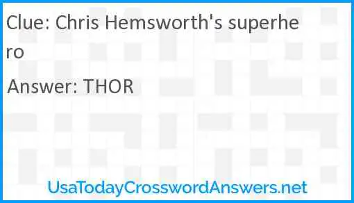 Chris Hemsworth's superhero Answer