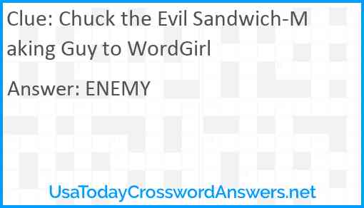 Chuck the Evil Sandwich-Making Guy to WordGirl Answer