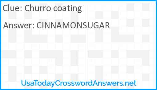 Churro coating Answer