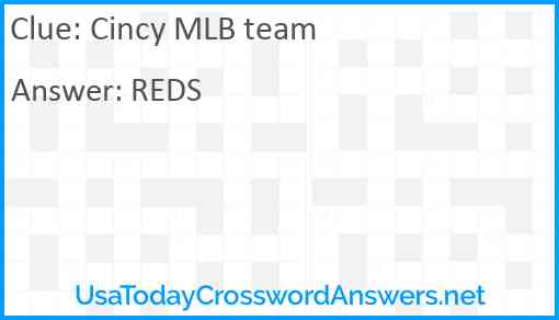 Cincy MLB team Answer