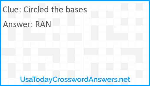Circled the bases Answer