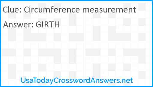 Circumference measurement Answer