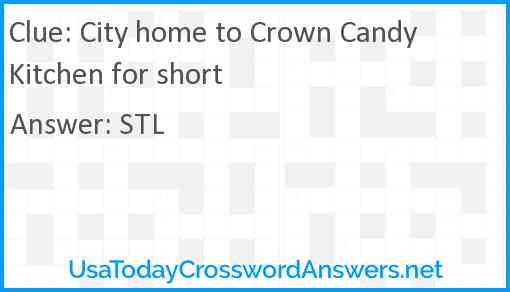 City home to Crown Candy Kitchen for short Answer