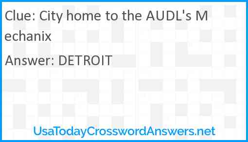 City home to the AUDL's Mechanix Answer