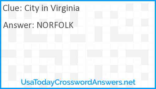 City in Virginia Answer