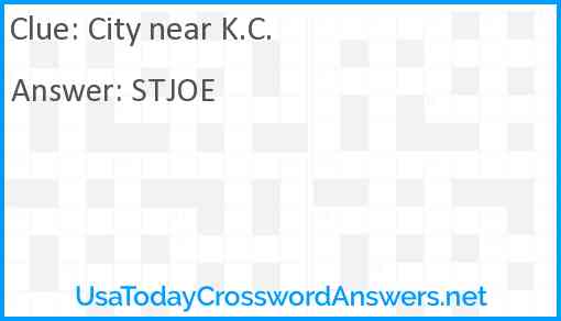 City near K.C. Answer