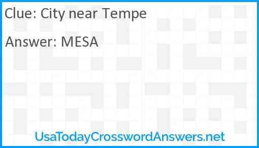 City near Tempe Answer