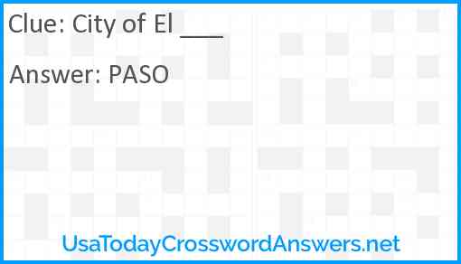City of El ___ Answer