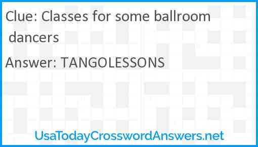 Classes for some ballroom dancers Answer