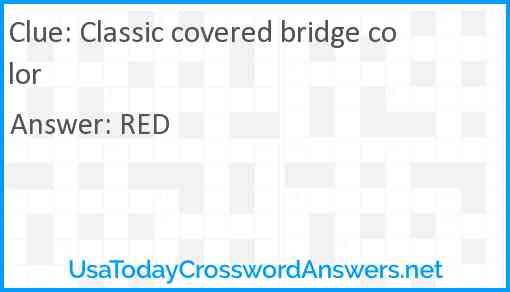 Classic covered bridge color Answer