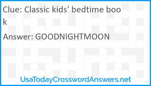 Classic kids' bedtime book Answer