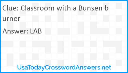 Classroom with a Bunsen burner Answer