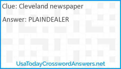 Cleveland newspaper Answer