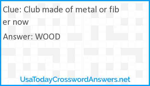 Club made of metal or fiber now Answer