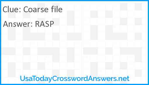 Coarse file Answer