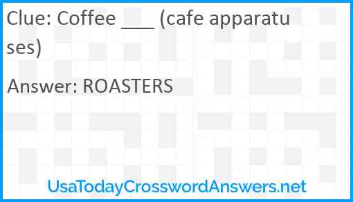 Coffee ___ (cafe apparatuses) Answer