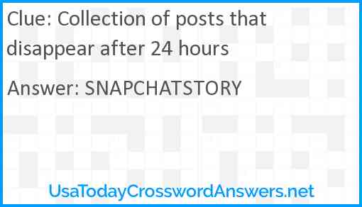 Collection of posts that disappear after 24 hours Answer