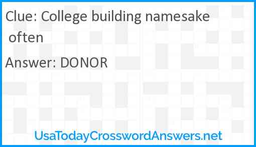 College building namesake often Answer