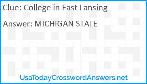 College in East Lansing Answer