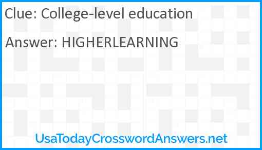 College-level education Answer