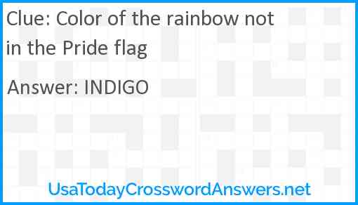 Color of the rainbow not in the Pride flag Answer