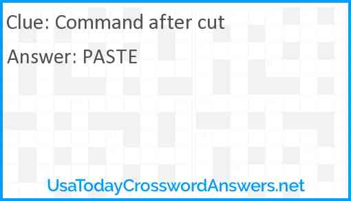 Command after cut Answer