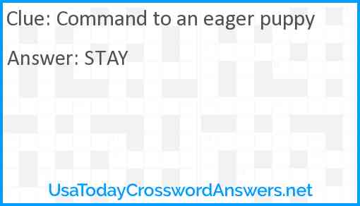 Command to an eager puppy Answer