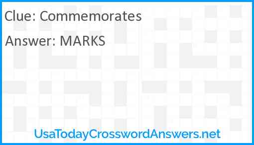 Commemorates Answer