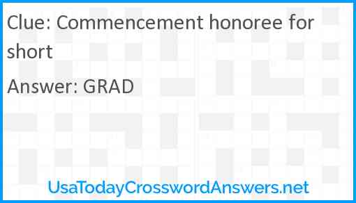 Commencement honoree for short Answer