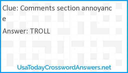 Comments section annoyance Answer