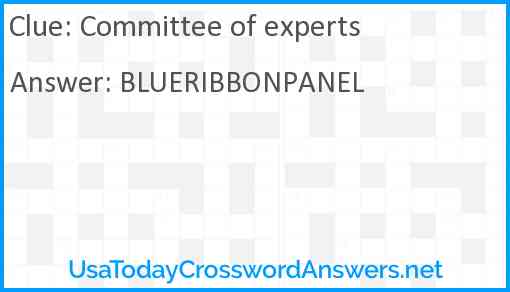 Committee of experts Answer