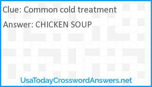 Common cold treatment Answer